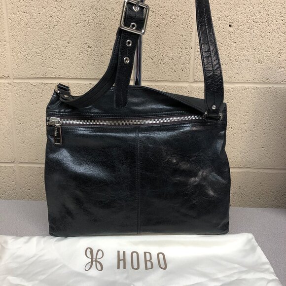 HOBO Black Leather Crossbody  ** - Picture 1 of 7